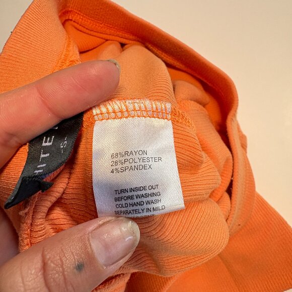 White Fox Boutique 'Project 5' Orange Ribbed High Waisted Bike Shorts Size Small - Picture 4 of 8